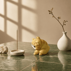 Mini Orange Kitten Incense Holder – Cute Zen Desk Decor - Innerbillion