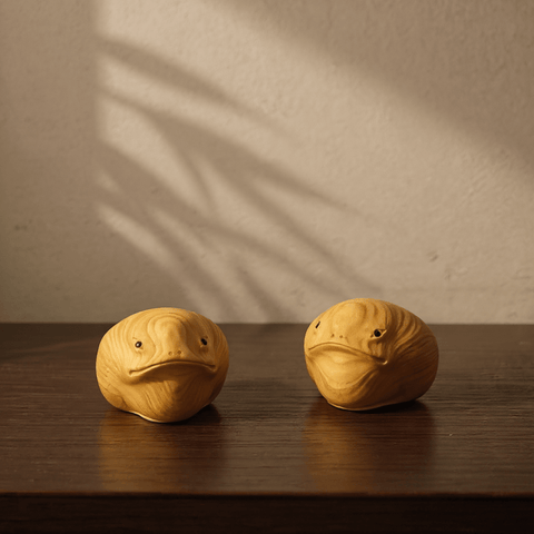 Mini Wooden Money Toad Pair – Handheld Zen Stress Reliever - Innerbillion