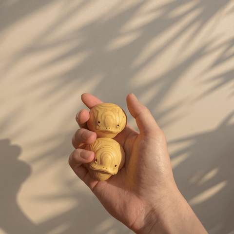 Mini Wooden Money Toad Pair – Handheld Zen Stress Reliever - Innerbillion