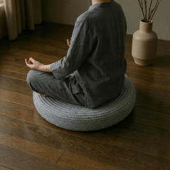 Minimalist Spiral Meditation Cushion – Round Floor Seat for Relaxation - Innerbillion