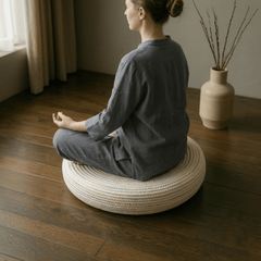 Minimalist Spiral Meditation Cushion – Round Floor Seat for Relaxation - Innerbillion