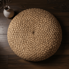 Narcissus Rattan Meditation Cushion – Round Floor Seat for Relaxation - Innerbillion