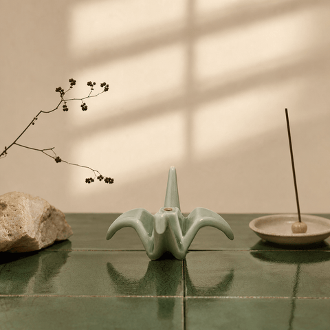 Origami Crane Incense Holder – Mini Zen Desk Decor - Innerbillion