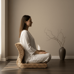 Rattan Floor Chair – Zen Backrest Seat for Relaxation - Innerbillion