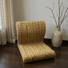 Rattan Floor Chair – Zen Backrest Seat for Relaxation - Innerbillion