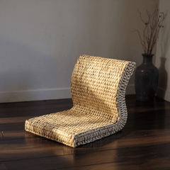 Rattan Floor Chair – Zen Backrest Seat for Relaxation - Innerbillion