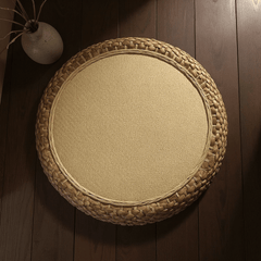 Rattan Meditation Cushion – Round Floor Seat for Relaxation - Innerbillion