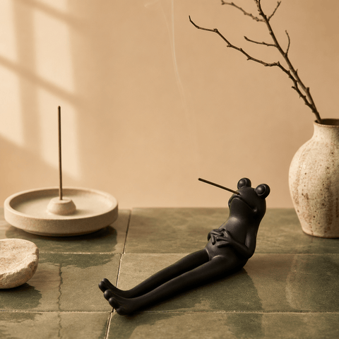 Relaxed Frog Incense Holder – Funny Zen Desk Decor - Innerbillion