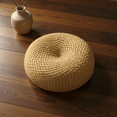 Rope - Weave Meditation Cushion – Round Floor Seat for Relaxation - Innerbillion