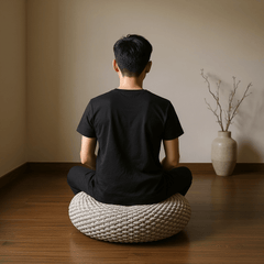 Rope - Weave Meditation Cushion – Round Floor Seat for Relaxation - Innerbillion