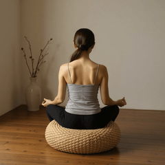 Rope - Weave Meditation Cushion – Round Floor Seat for Relaxation - Innerbillion