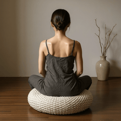 Rope - Weave Meditation Cushion – Round Floor Seat for Relaxation - Innerbillion