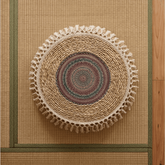 Rustic Jute Floor Cushion – Heavy Duty Tribal Meditation Pouf - Innerbillion