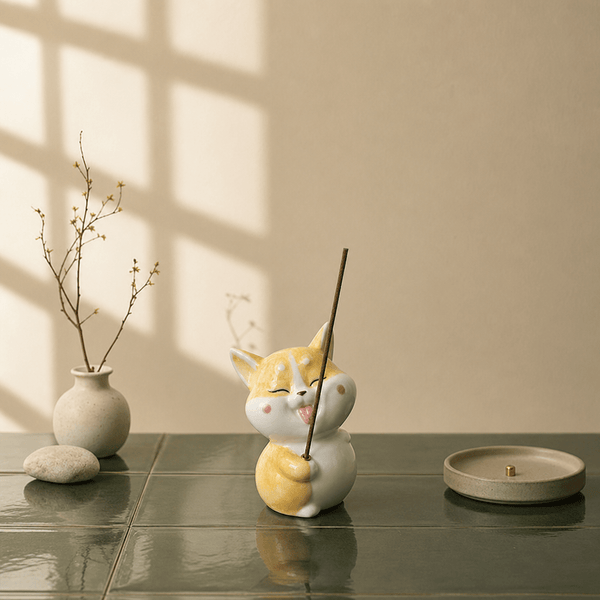 Smiling Cat Incense Holder – Cute Kawaii Zen Desk Decor - Innerbillion