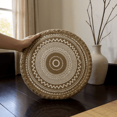 Sunburst Mandala Meditation Cushion – Round Floor Seat for Relaxation - Innerbillion