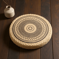 Sunburst Mandala Meditation Cushion – Round Floor Seat for Relaxation - Innerbillion