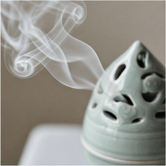 Tall Celadon Goblet Incense Burner – Hollow - Out Ceramic Chalice Censer - Innerbillion