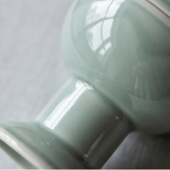 Tall Celadon Goblet Incense Burner – Hollow - Out Ceramic Chalice Censer - Innerbillion
