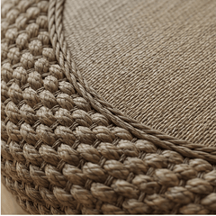 Thick Woven Tatami Floor Cushion – Heavy Duty Zen Rattan Pouf - Innerbillion