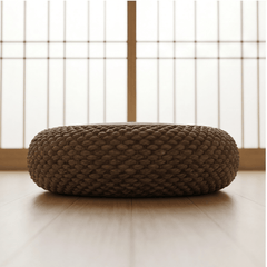 Thick Woven Tatami Floor Cushion – Heavy Duty Zen Rattan Pouf - Innerbillion