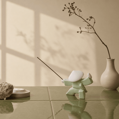 Wandering Swordsman Incense Holder – Celadon Zen Warrior Decor - Innerbillion