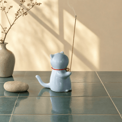 Wishing Cat Incense Holder – Cute Lucky Cat Zen Desk Decor - Innerbillion