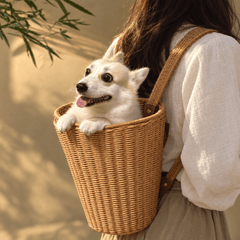 Woven Backpack Basket – Small Pet Carrier & Rustic Market Basket - Innerbillion