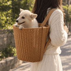 Woven Backpack Basket – Small Pet Carrier & Rustic Market Basket - Innerbillion