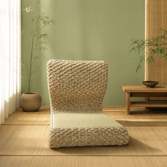 Woven Tatami Floor Chair – Natural Rattan Meditation Seat - Innerbillion