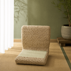 Woven Tatami Floor Chair – Natural Rattan Meditation Seat - Innerbillion