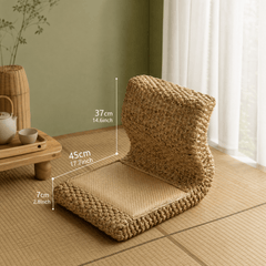 Woven Tatami Floor Chair – Natural Rattan Meditation Seat - Innerbillion