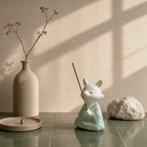 Zen Fox Incense Holder – Calm Animal Desk Decor - Innerbillion