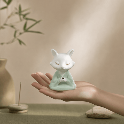 Zen Fox Incense Holder – Calm Animal Desk Decor - Innerbillion