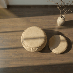 Zen Woven Storage Tea Table Set – Tatami Style Floor Table with Cushions - Innerbillion
